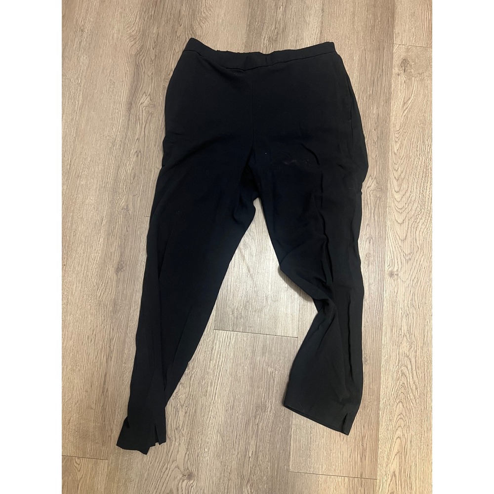 Banana Republic Womens Black Pull On Elastic Waist Tapered Dress Pants Size 6